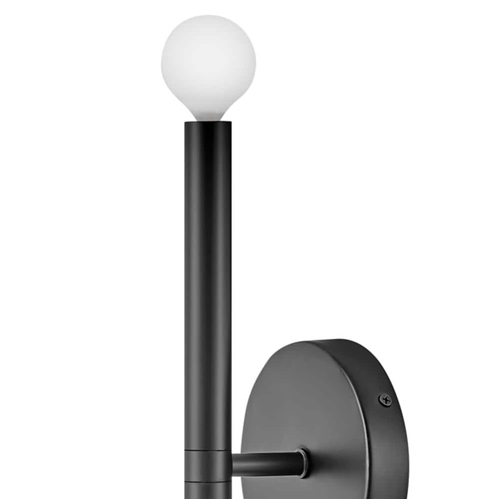Millie 14" Black Steel Dimmable Cylinder Wall Sconce