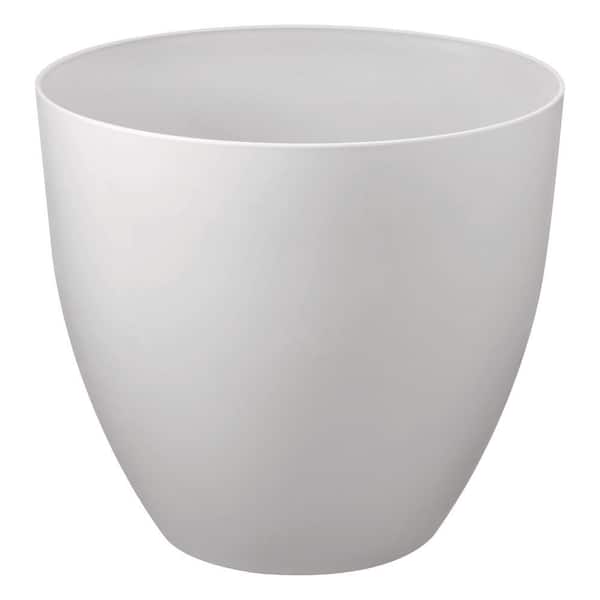 Vigoro 16 in. Cersei Modern Matte White Plastic Planter (16 in. D x 14.4 in. H)