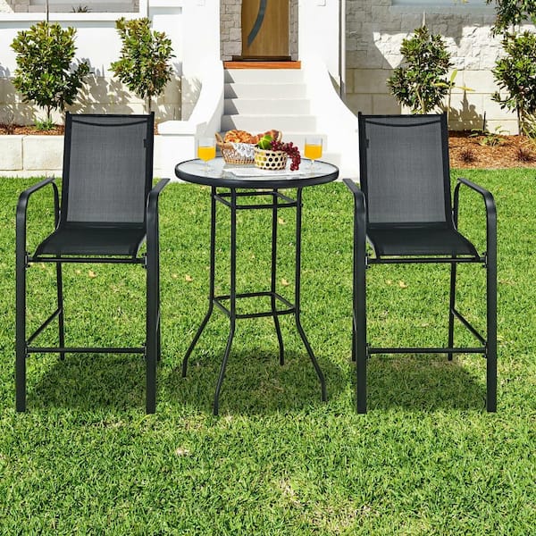 3 piece patio bar height bistro set