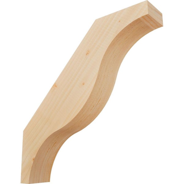 Ekena Millwork 3 1/2"W x 18"D x 18"H Funston Smooth Knee Brace, Douglas Fir