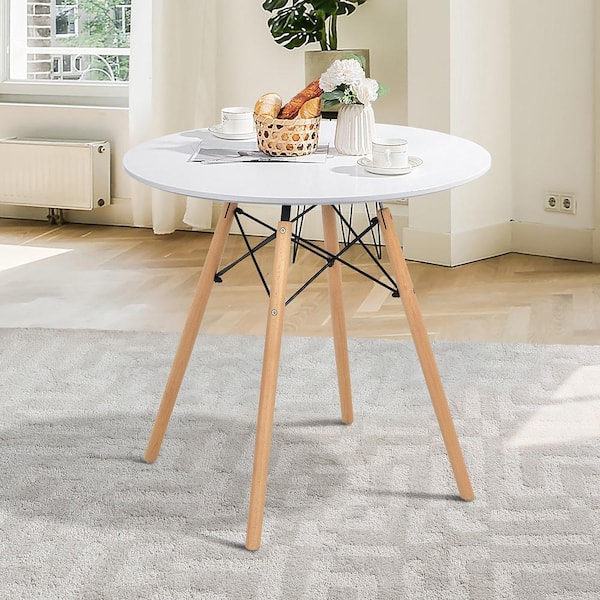 White dining table wooden legs discount