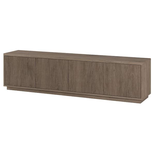Hanson 78.5 in. Antiqued Gray Oak TV Stand Fits TV's up to 85 in.