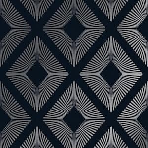 Deco Triangle Navy Removable Wallpaper Sample
