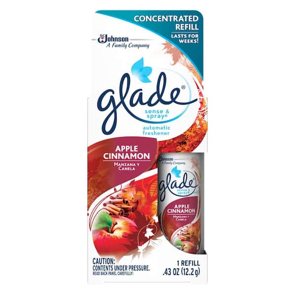 Glade Sense and Spray 0.43 oz. Apple Cinnamon Automatic Air Freshener Spray Refill 604813
