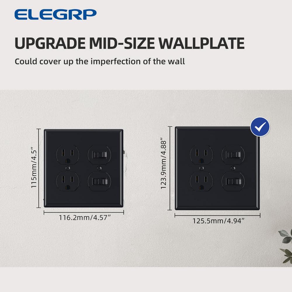 White Rectangular 2-Gang Duplex Outlet Wall Plate Set