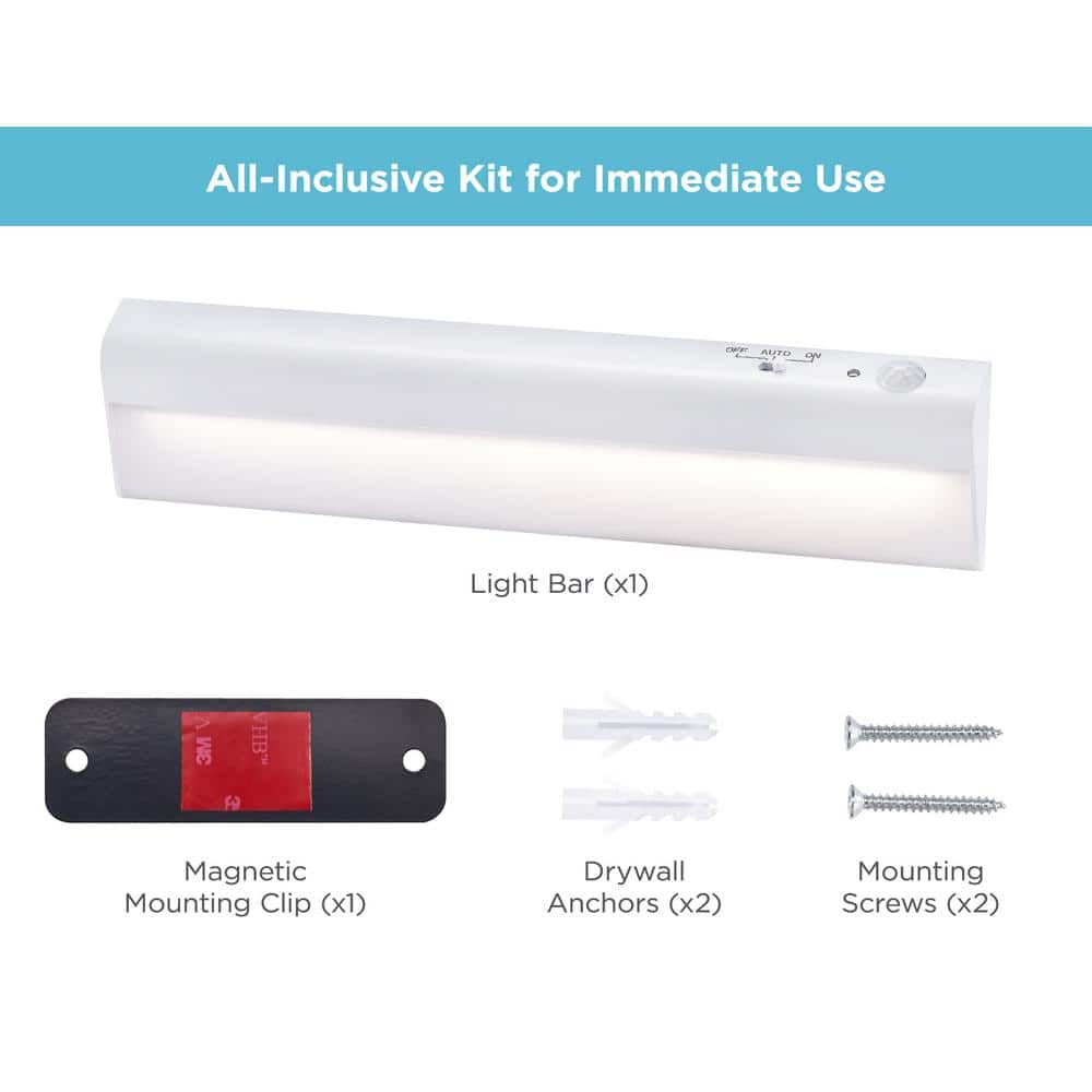 White 9'' Battery Operated LED Motion Sensor Light Bar