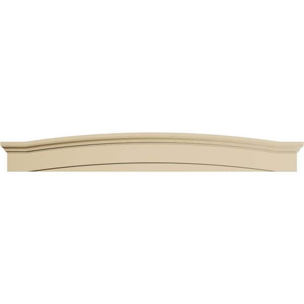 78 in. W x 10-1/2 in. H x 3 in. P Eyebrow Signature Urethane Pediment, Primed Tan