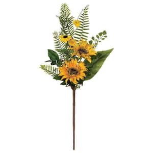 18 in. Yellow Artificial Sunflower Pick