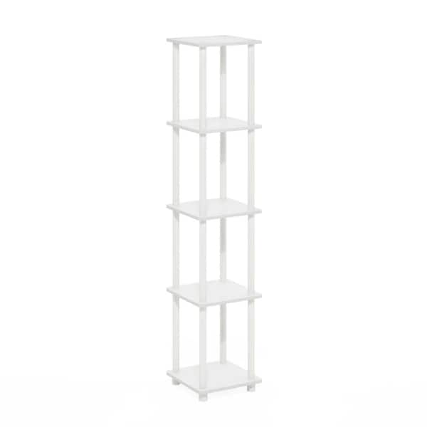 Furinno Turn-N-Tube 57.7 in Tall White Wood 5-Shelf Bookcase