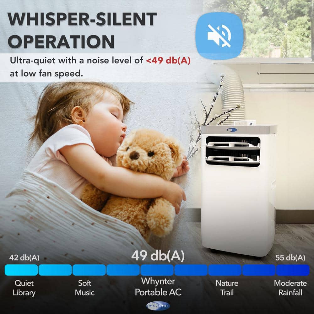 Whynter 11,000 BTU White and Gray Portable Air Conditioner with Remote