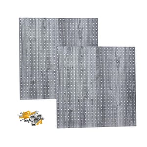 24 in. H x 24 in. W Decorative Pegboard for Home Organization and Storage (2-Pack) High-Density Fiberboard, Steel Bay