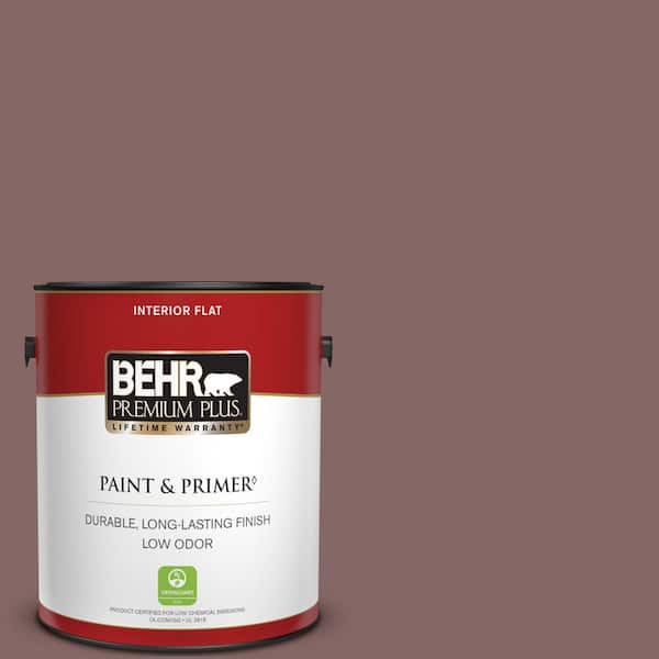 BEHR PREMIUM PLUS 1 gal. #130F-6 Brazil Nut Flat Low Odor Interior Paint & Primer