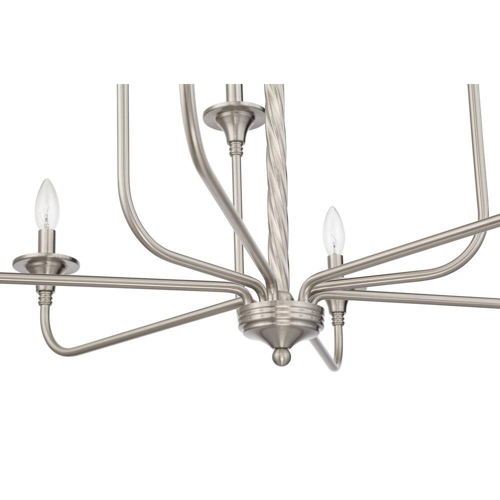 Jolenne Brushed Nickel 8-Light Candle Style Chandelier