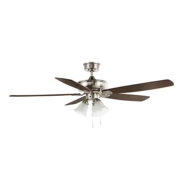 Wellton 60 in LED Brushed Nickel DC Motor Ceiling Fan with Light by Hampton Bay 