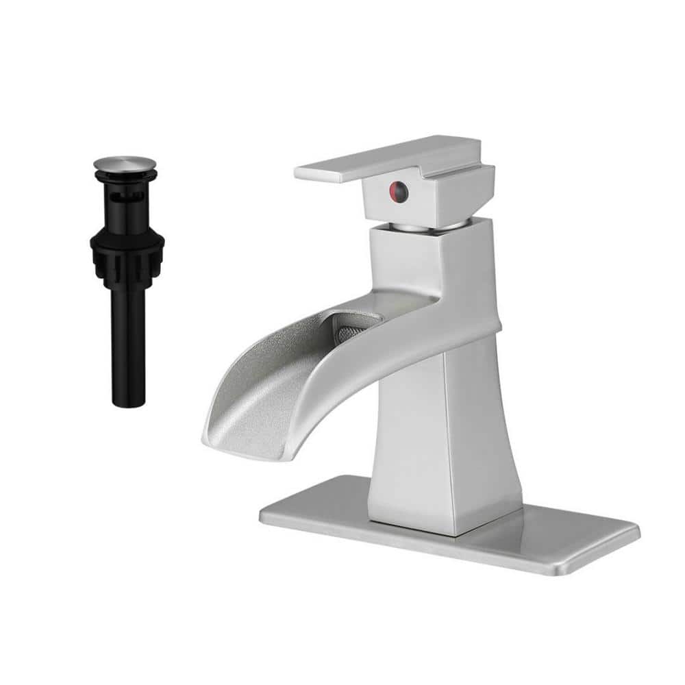 Single Handle Deck-Mounted Waterfall Single Hole Bathroom Faucet Modern Van