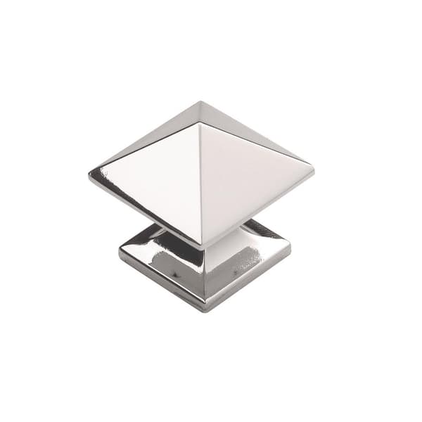 HICKORY HARDWARE Studio 1 in. Square Polished Nickel Cabinet Knob (10-Pack)