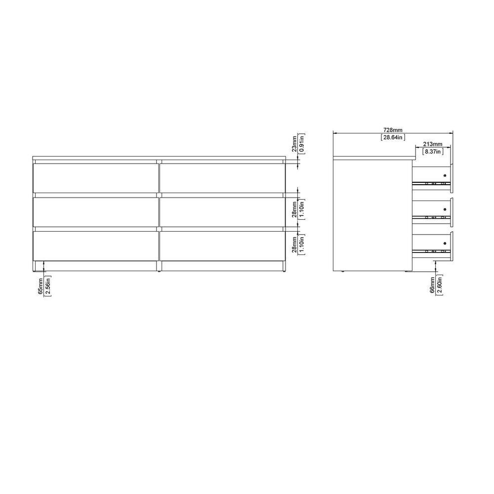 Scottsdale Black Matte 6 Drawers 60.55 in. Dresser Without Mirror - thumbnail 3