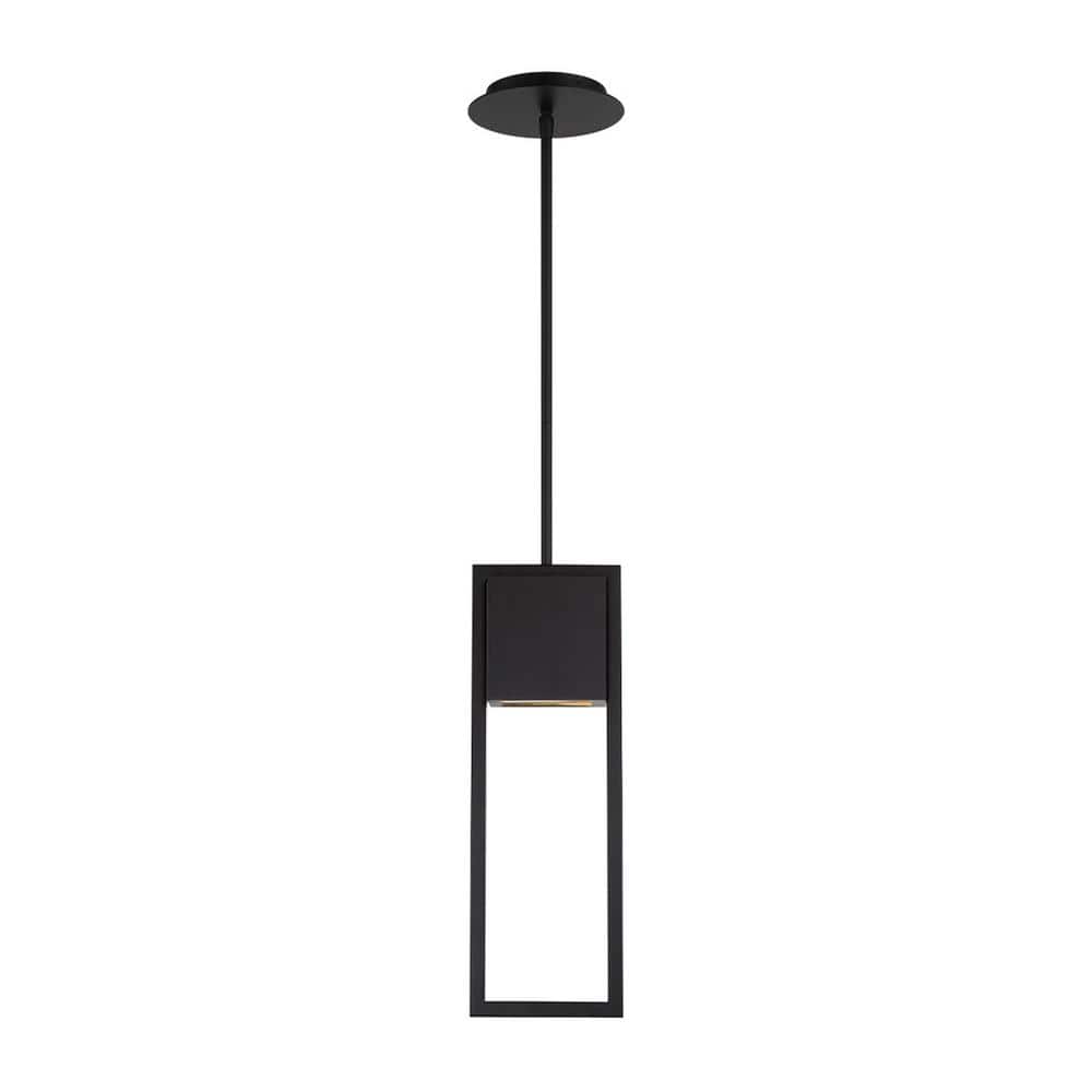 Black LED Indoor/Outdoor Pendant Light with Glass