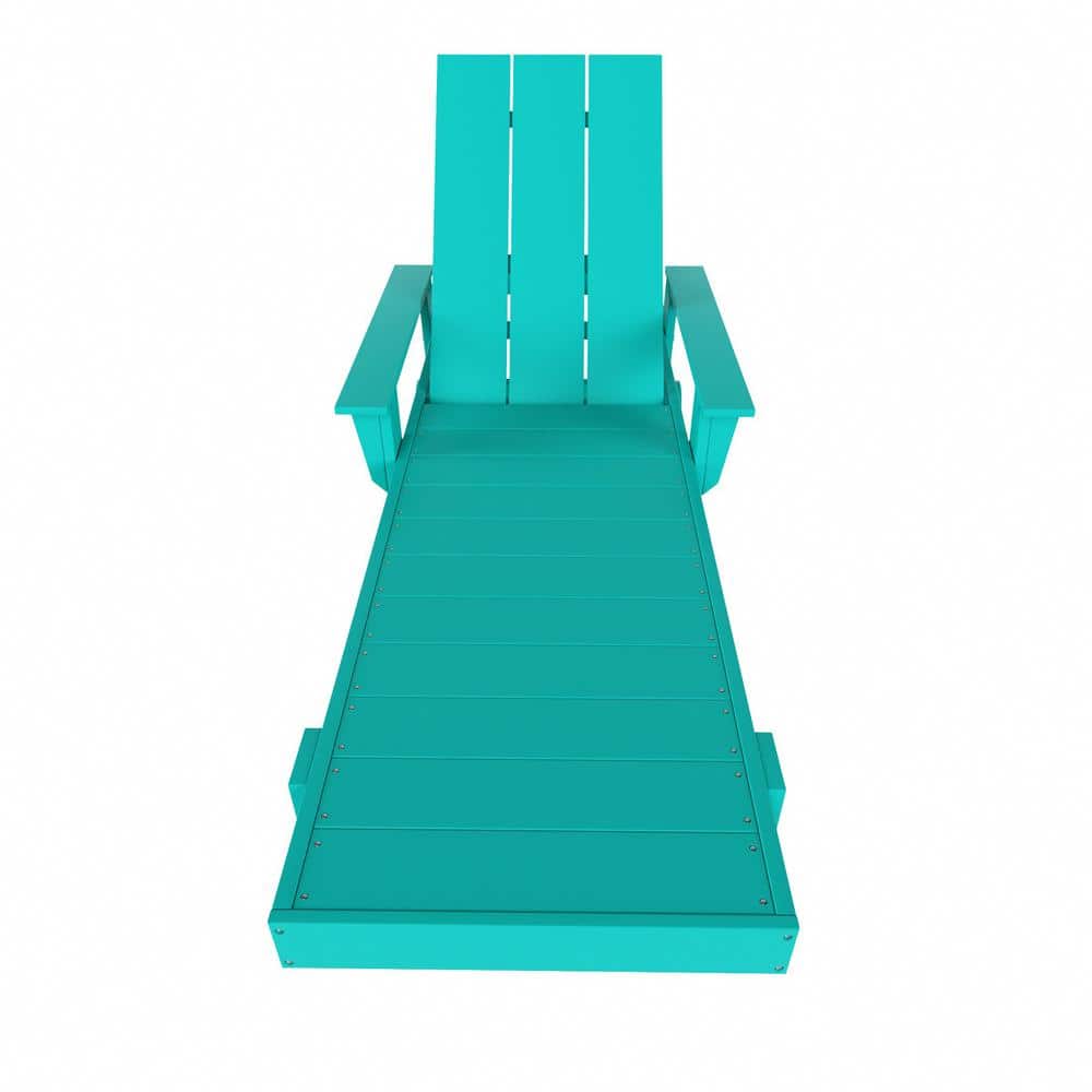 Turquoise Adjustable All-Weather Poly Outdoor Chaise Lounge