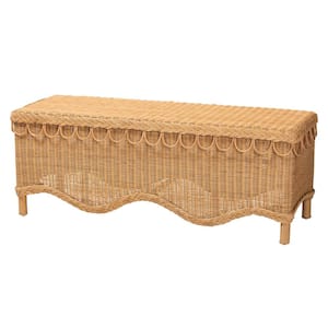 Erla Light Honey Rattan Accent Bench 47.6 in.