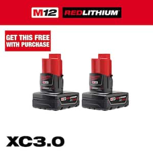 M12 12-Volt Lithium-Ion XC Extended Capacity 3.0 Ah Battery Pack (2-Pack)