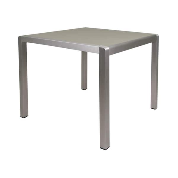 Cape Coral Silver Square Anodized Aluminum Outdoor Patio Dining Table