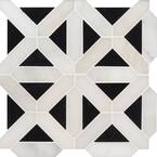 Retro Fretwork 12 in. x 12 in. Mixed Marble Look Floor and Wall Tile (10 sq. ft./Case)