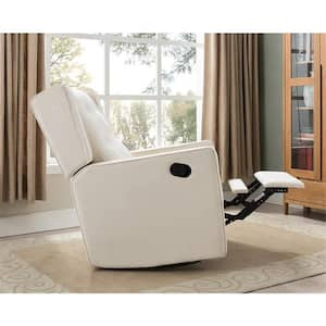 Cream Microfiber Swivel Glider Recliner Rocker, Nursery Glider Recliner Nursery Chair