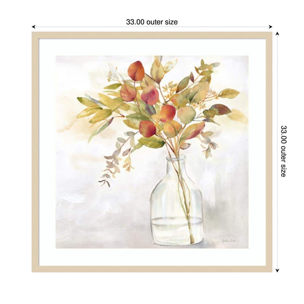Eucalyptus Vase Fall I Framed Graphic Art Print in Natural Wood