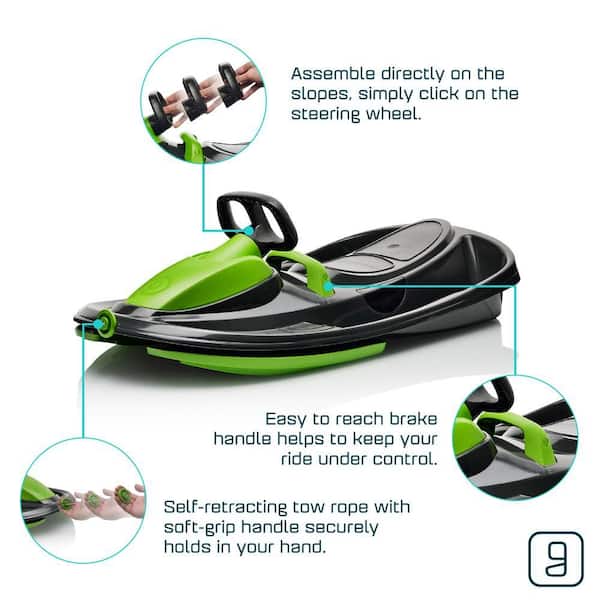 Gizmo Riders Stratos Luge 2 Places Enfant - Avec Volant Et Frein Central
