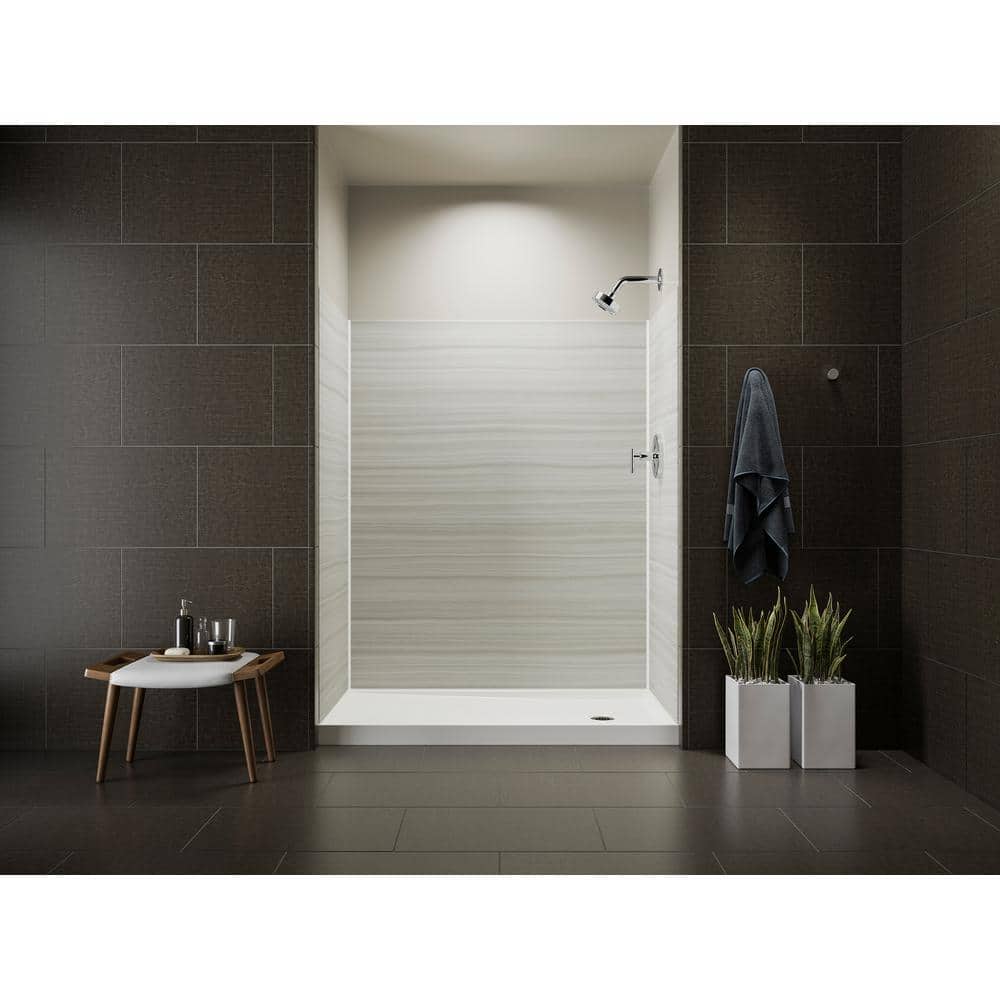 White Acrylic 60" x 32" Low-Threshold Shower Base with Right Drain
