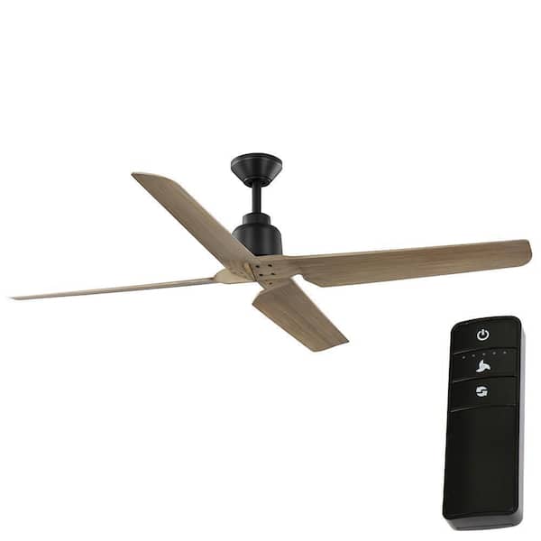 Home Decorators Collection Delmore 60 in. Indoor/Outdoor Matte Black Ceiling Fan with DC Motor and Remote Control
