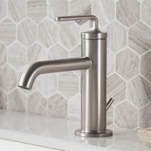 Ramus Single Hole Single-Handle Bathroom Faucet with Matching Lift Rod Drain in Spot Free Stainless Steel