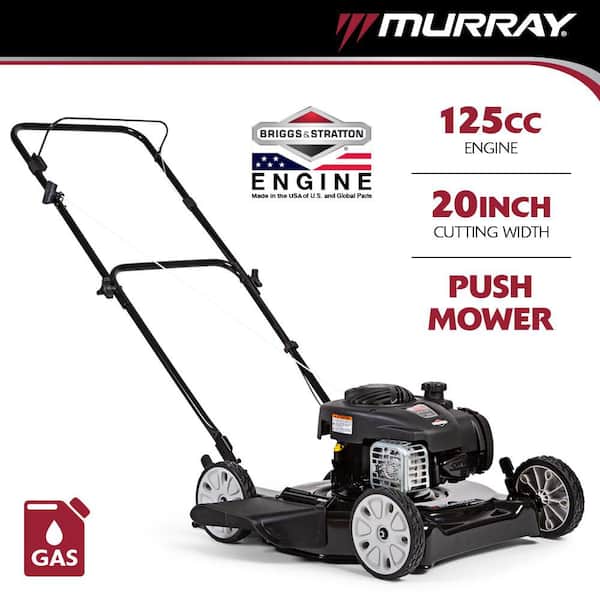 20 in. 125 cc Briggs & Stratton Walk Behind Gas Push Lawn Mower with 4 Wheel Height Adjustment and Prime 'N Pull Start