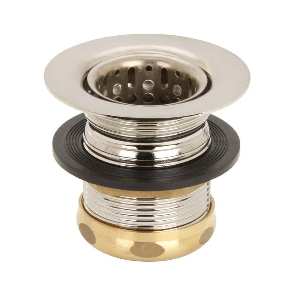 Westbrass 21/4 in. Junior Basket Style Bar Sink Strainer in Satin Nickel D21807 The Home Depot