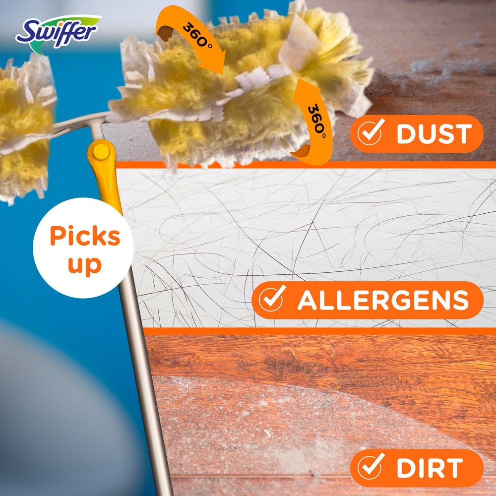 Swiffer Heavy Duty 6ft Extendable Yellow Microfiber Duster Kit