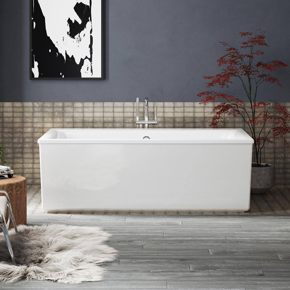 Polished Chrome Floor-Mount Bath Filler with Handshower