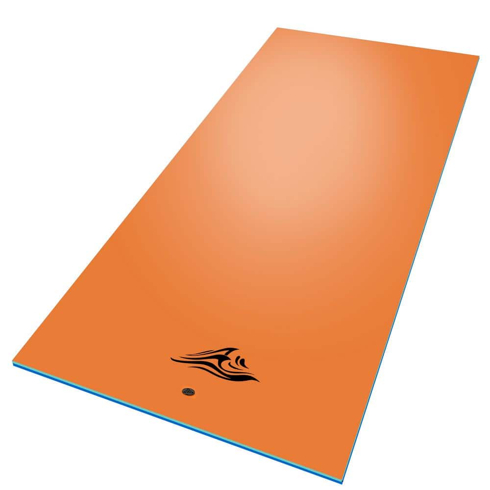72 in. x 1.4 in. Orange Floating Mat 3-Layer XPE Pool Float Lily Pad, Water
