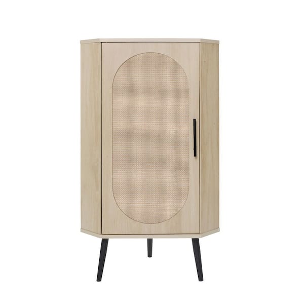 15.75 in. W x 15.75 in. D x 39.37 in. H Ready to Assemble Corner Cabinet Freestanding Corner Tables in Natural