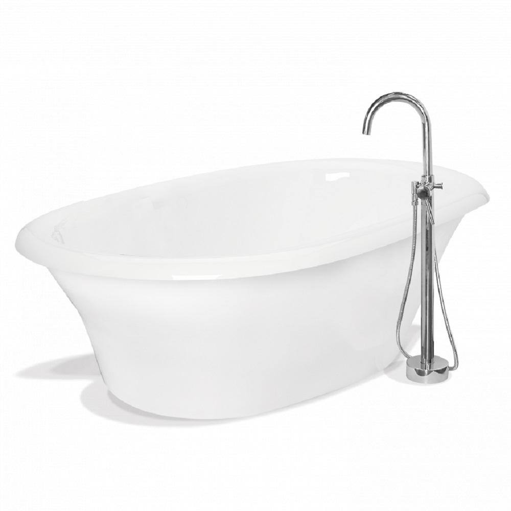 American Bath Factory 60 in. AcraStone Acrylic Double Flatbottom Non
