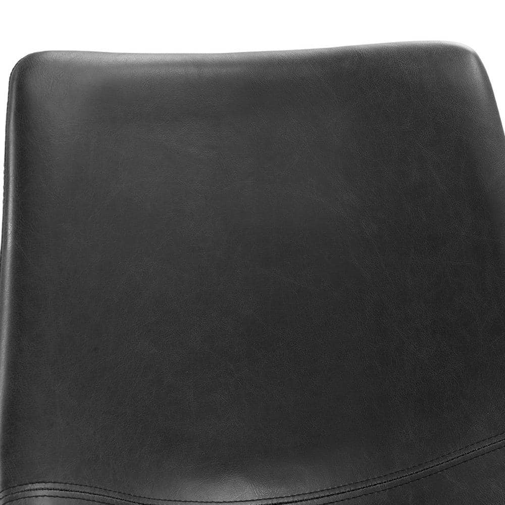Sleek Black Faux Leather and Metal Space-Saving Dining Chair Set
