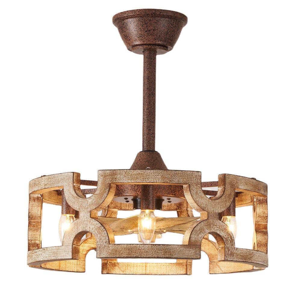 19 in. Indoor Oak Wood Downrod Ceiling Fan with 6 Lights price history on PriceWatchPro