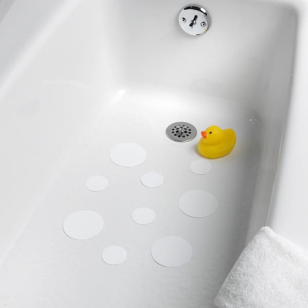 Non Slip Tub Tread Circles in White in (10-Pack)