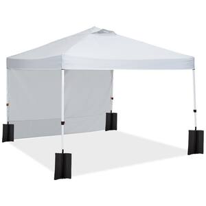 Outdoor 10 X 10 FT Canopy Pop Up Party Tent With Bag - Adjustable Heights, White, Segawe