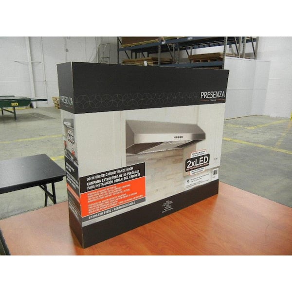 Presenza 30 in. Under Cabinet Ducted Range Hood with Light and Push Button  in Stainless Steel QR065 - The Home Depot