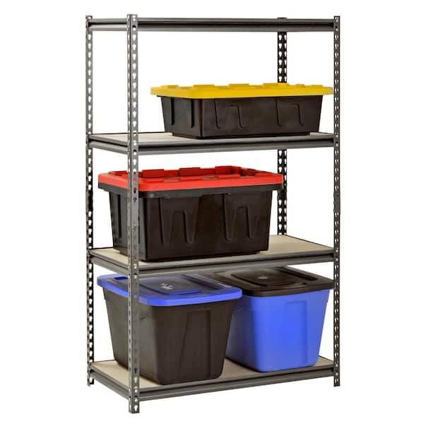 4-Tier Boltless Steel Garage Storage Shelving Unit in Silver Vein (36 in. W x 60 in. H x 18 in. D)