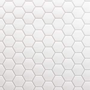 3 in. Beehive 10.25 in. x 11.75 in. Hexagon Soft Ivory Matte Glass Mesh-Mounted Mosaic Tile (9.13 sq. ft./Case)