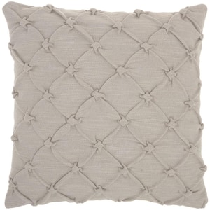 Kathy Ireland Gray Geometric Removable Cover 18 in. x 18 in. Throw Pillow