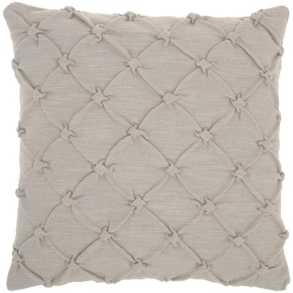 Kathy Ireland Kathy Ireland Gray Geometric Removable Cover 18 in. x 18 in. Throw Pillow