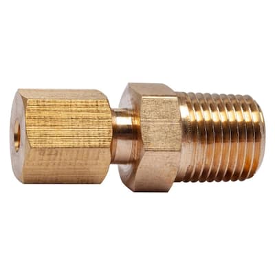 1/8 in. O.D. Comp x 1/8 in. MIP Brass Compression Adapter Fitting (5-Pack)